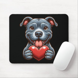 Alfombrilla De Ratón Perro adorable que abraza el corazón con expresión