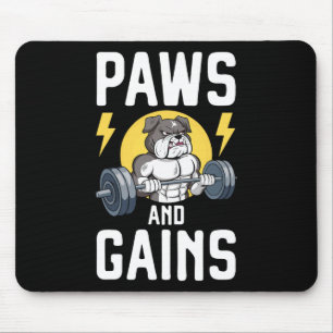 Alfombrilla De Ratón Perro Amante Bodybuilder Ropa De Gimnasio Fitness