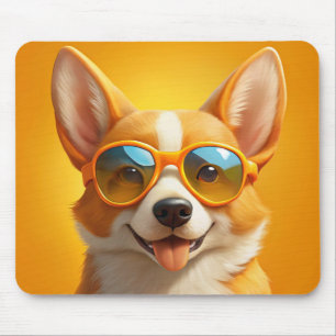 Alfombrilla De Ratón Perro amarillo lindo con 🕶️