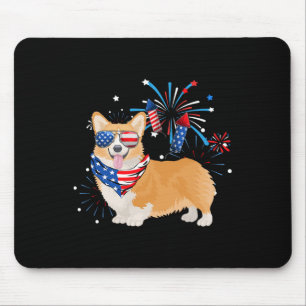 Alfombrilla De Ratón Perro Americano Bandera De Estados Unidos 4 De Jul