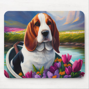 Alfombrilla De Ratón Perro Basset Hound en una Paleta: Una Aventura Esc