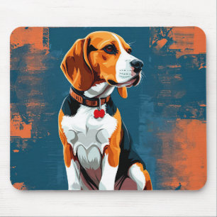Alfombrilla De Ratón Perro Beagle en fondo abstracto