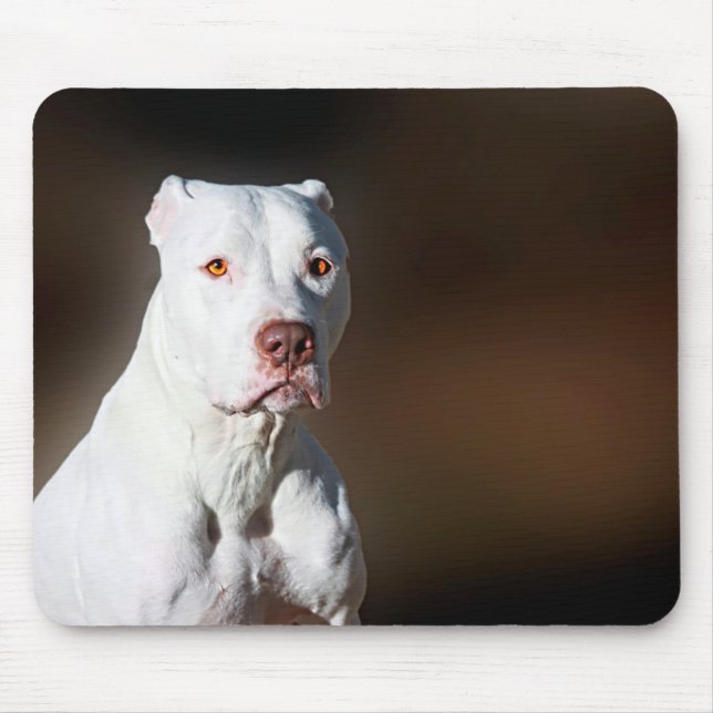 Alfombrilla De Ratón Perro blanco del rescate de Pitbull Terrier del (Frente)