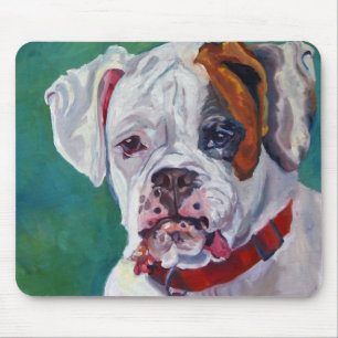 Alfombrilla De Ratón Perro blanco Mousepad del boxeador