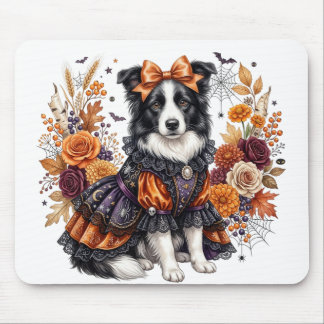 ALFOMBRILLA DE RATÓN PERRO BORDER COLLIE ADORABLE CON TEMA DE HALLOWEEN