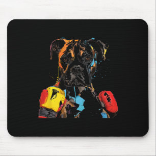 Alfombrilla De Ratón Perro Bóxer Con Guantes De Boxeo Hombres Mujeres N