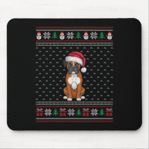 Alfombrilla De Ratón Perro Boxer con Santa Hat Amantes del perro de Nav