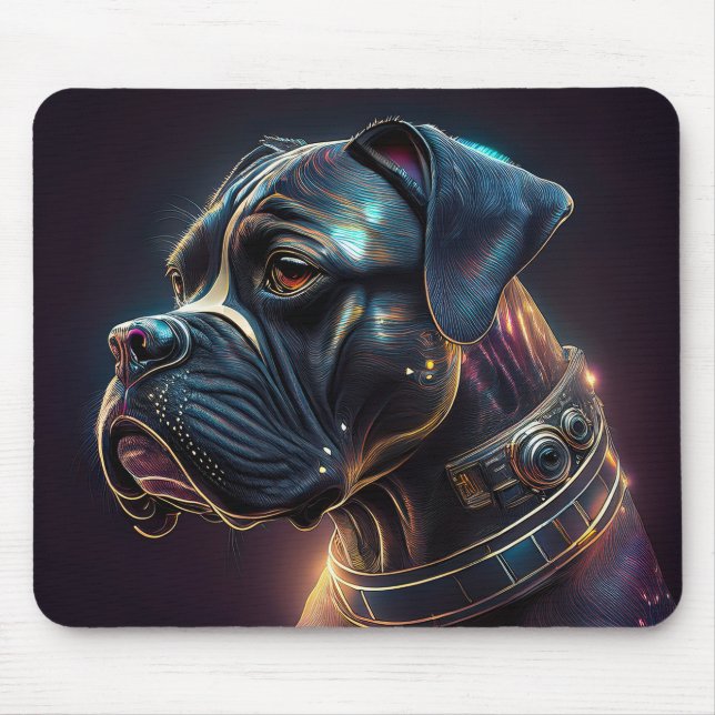 Alfombrilla De Ratón Perro Boxer Steampunk (Frente)