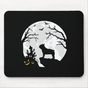 Alfombrilla De Ratón Perro bulldog En La Luna Vestimenta Halloween Homb