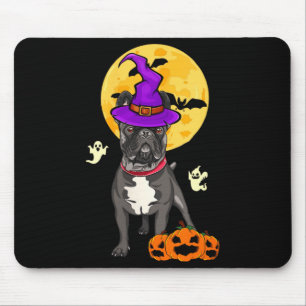 Alfombrilla De Ratón Perro Bulldog Francés Negro Mujer Bruja Halloween