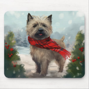 Alfombrilla De Ratón Perro Cairn Terrier en Navidades de la Nieve