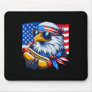 Alfombrilla De Ratón Perro Caliente Águila Ld Divertida Bandera America