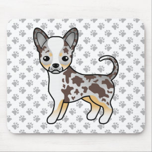 Alfombrilla De Ratón Perro Chihuahua de Pelaje Liso Merle de Chocolate 