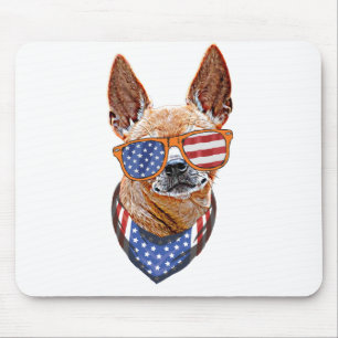 Alfombrilla De Ratón Perro Chihuahua USA Independencia Americana 4 de J