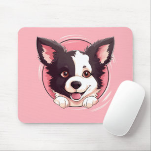 Alfombrilla De Ratón Perro collie de borde de búsqueda lindo