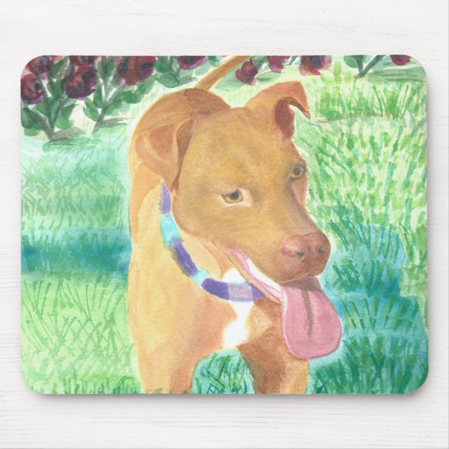 Alfombrilla De Ratón Perro con frijol y Rosas (Frente)