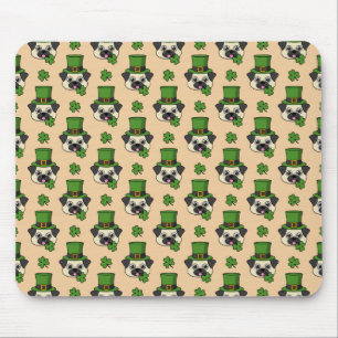 Alfombrilla De Ratón Perro con Gorra y patrón de Shamrock St Patrick