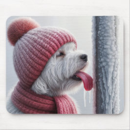 Alfombrilla De Ratón Perro Con Lengua En Polo Congelado