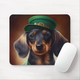 Alfombrilla De Ratón Perro Dachshund con Disfraz del Día de San Patrici