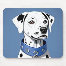 Perro Dálmata con Collar Azul