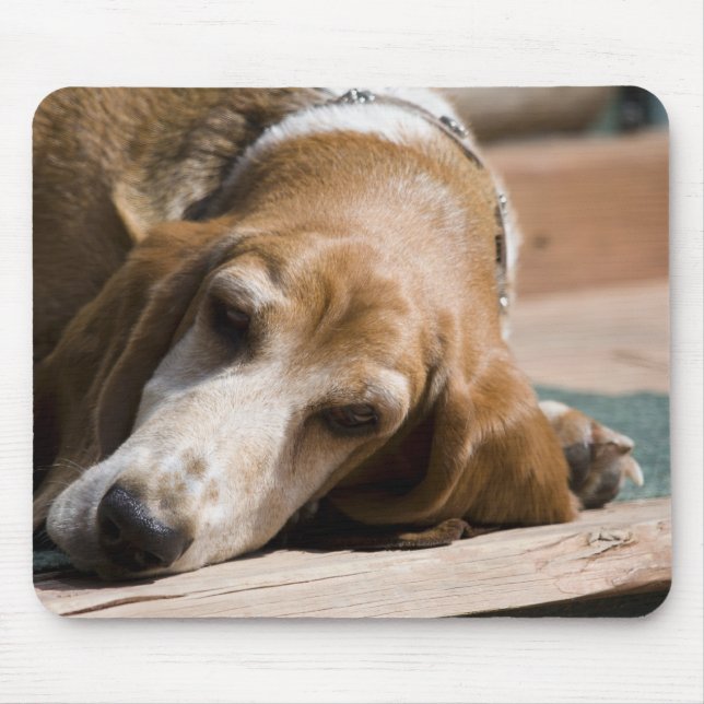 Alfombrilla De Ratón perro de afloramiento cansado (Frente)