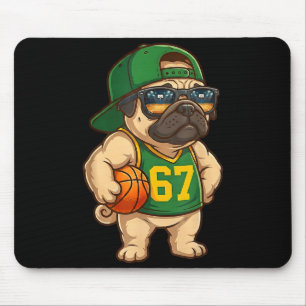 Alfombrilla De Ratón Perro de Baloncesto Pug 67 Argot Gen Alfa Srts Hom