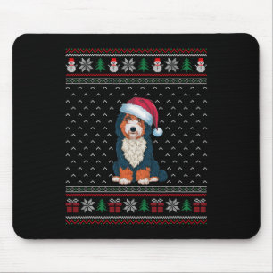 Alfombrilla De Ratón Perro de Bernedoodle usando Santa Hat Perro de Nav