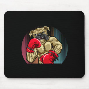 Alfombrilla De Ratón Perro de boxeo con guantes de boxeo de peso pesado