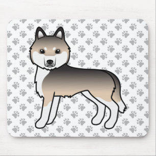 Alfombrilla De Ratón Perro de dibujos animados adorable Husky Siberiano