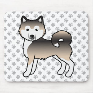 Alfombrilla De Ratón Perro de dibujos animados adorable Malamute de Ala