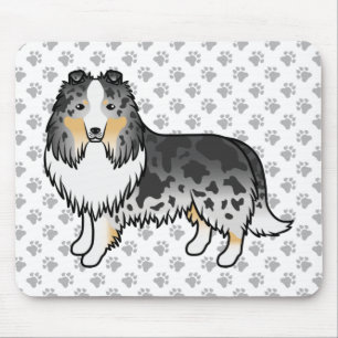 Alfombrilla De Ratón Perro de dibujos animados Blue Merle Shetland Shee