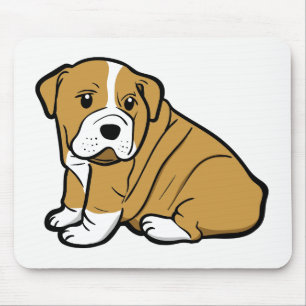 Alfombrilla De Ratón Perro de dibujos animados Bulldog inglés amoroso