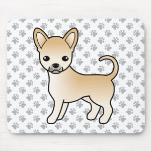 Alfombrilla De Ratón Perro de dibujos animados Chihuahua de capa lisa c
