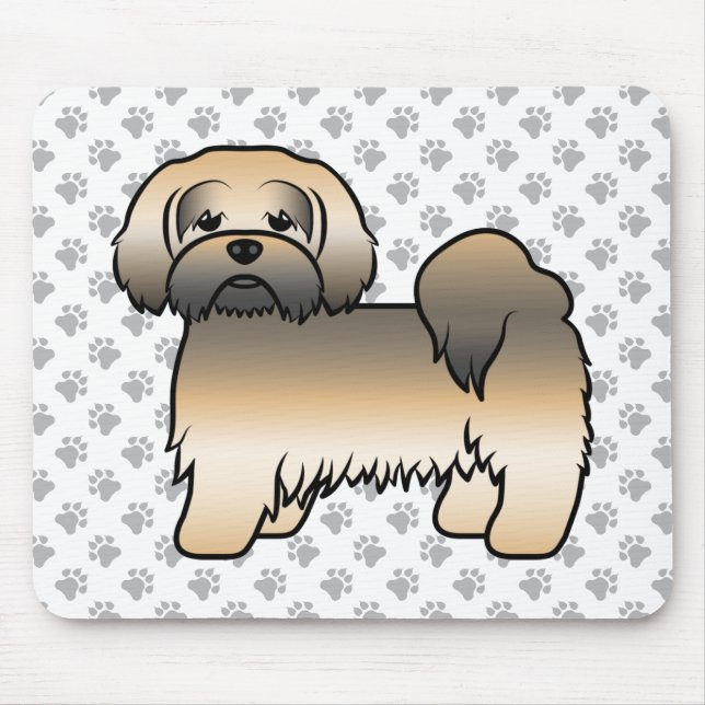 Alfombrilla De Ratón Perro de dibujos animados lindos Lhasa Apso Sable  (Frente)