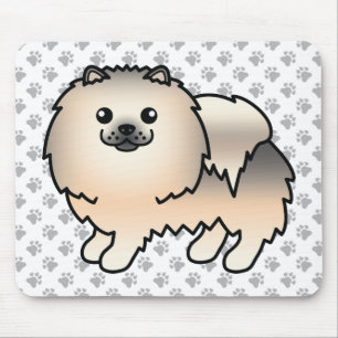Alfombrilla De Ratón Perro de dibujos animados Pomerania Sable Crema & 