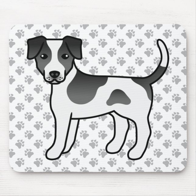 Alfombrilla De Ratón Perro de granja negro y blanco danés-sueco (Frente)