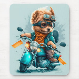 Alfombrilla De Ratón Perro de Guay Poodle lindo biker divertido biker m