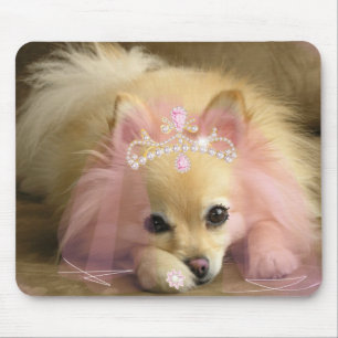 Alfombrilla De Ratón perro de hadas de la princesa con la corona del