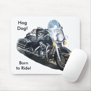 Alfombrilla De Ratón Perro De Hog De Motocicleta Nacido Para Montar Rus