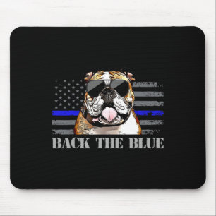 Alfombrilla De Ratón Perro de la policía de bandera estadounidense delg