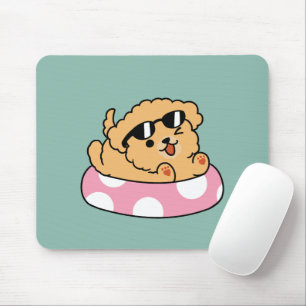 Alfombrilla De Ratón Perro de la Vibes de Verano - Cachorro flotante co