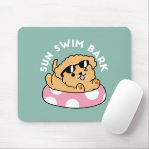 Alfombrilla De Ratón Perro de la Vibes de Verano - Cachorro flotante co