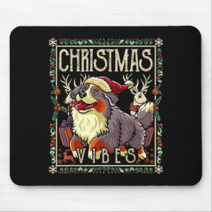 Alfombrilla De Ratón Perro de montaña bernés Vibraciones de Navidad Per