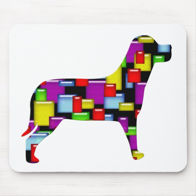 Alfombrilla De Ratón perro de mosaico (Frente)