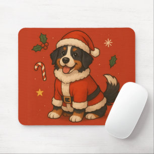 Alfombrilla De Ratón Perro de Navidad Bernés Montaña de Berna Santa