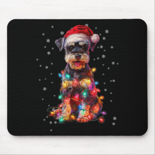 Alfombrilla De Ratón Perro de Navidad Schnauzer Santa Navidad Mujeres H