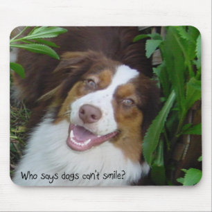 Alfombrilla De Ratón Perro de pastor australiano sonriente Mousepad