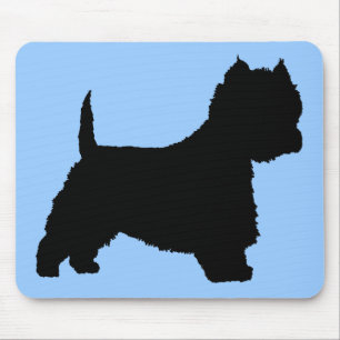 Alfombrilla De Ratón Perro de Westie (negro)