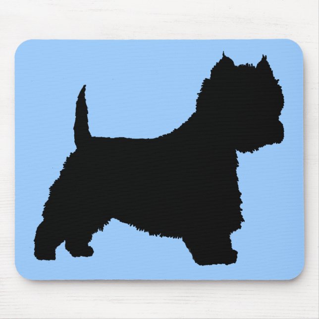 Alfombrilla De Ratón Perro de Westie (negro) (Frente)