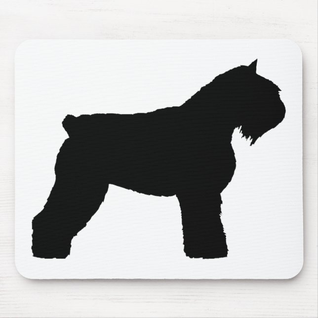Alfombrilla De Ratón Perro del DES Flandres de Bouvier (en negro) (Frente)